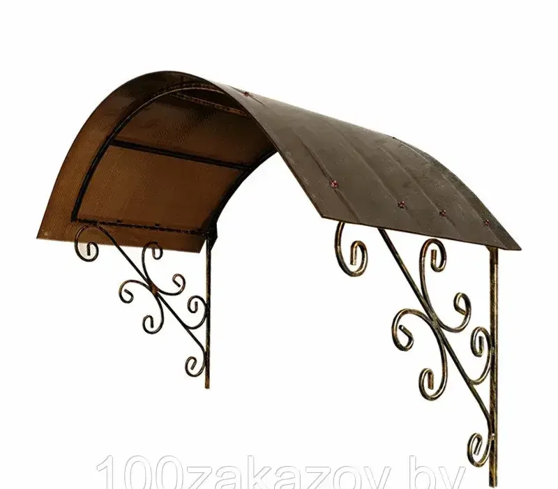 Козырьки с элементами ковки арочный
