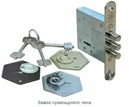 Ставни обшитые вагонкой - картинка Замок «САМ» 3-х ригеля